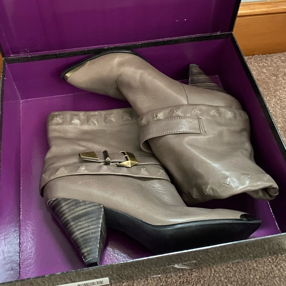 B. Makowsky Taupe studded booties - Picture 8 of 8